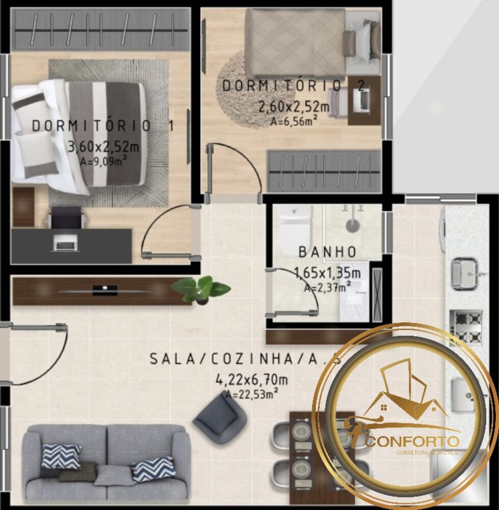 Apartamento, 2 quartos, 46 m² - Foto 12