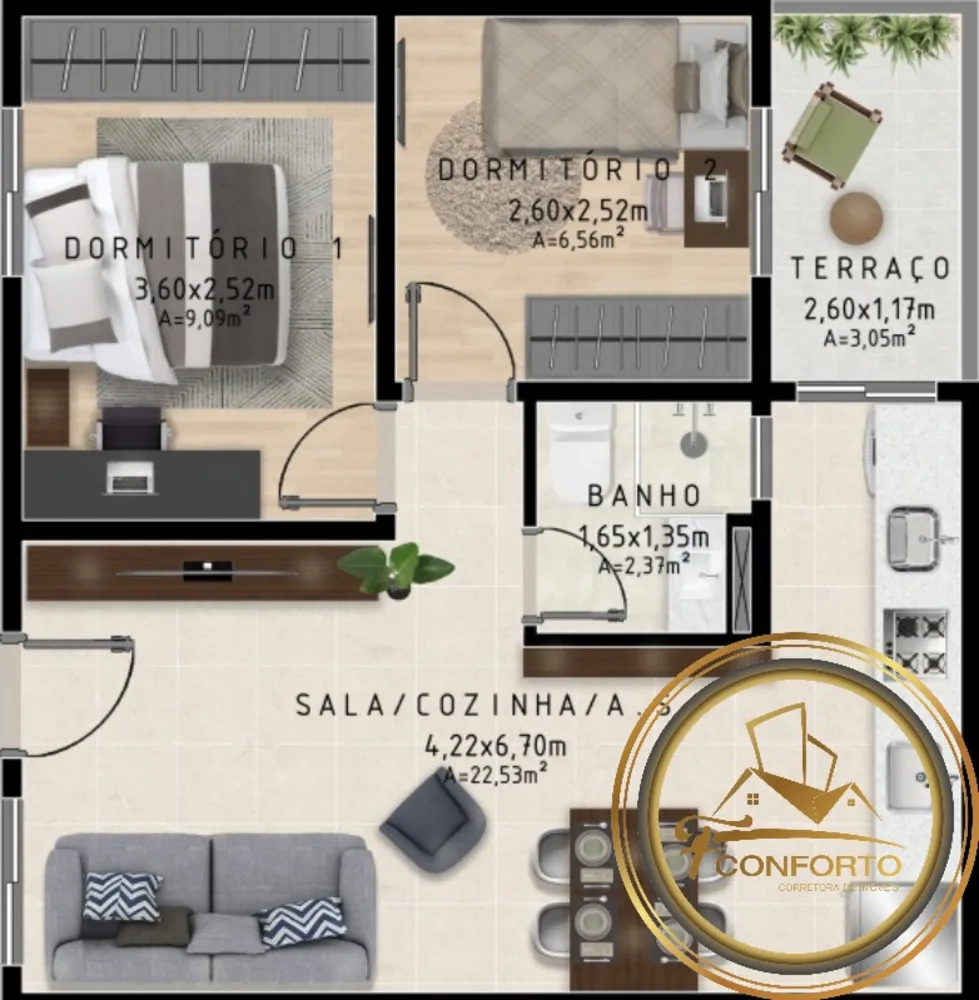 Apartamento, 2 quartos, 46 m² - Foto 19