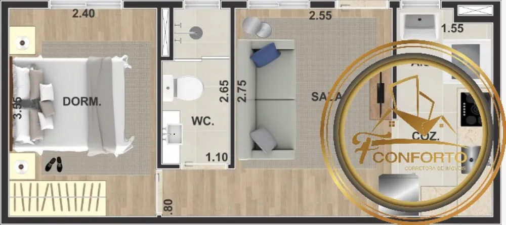Apartamento, 2 quartos, 38 m² - Foto 6