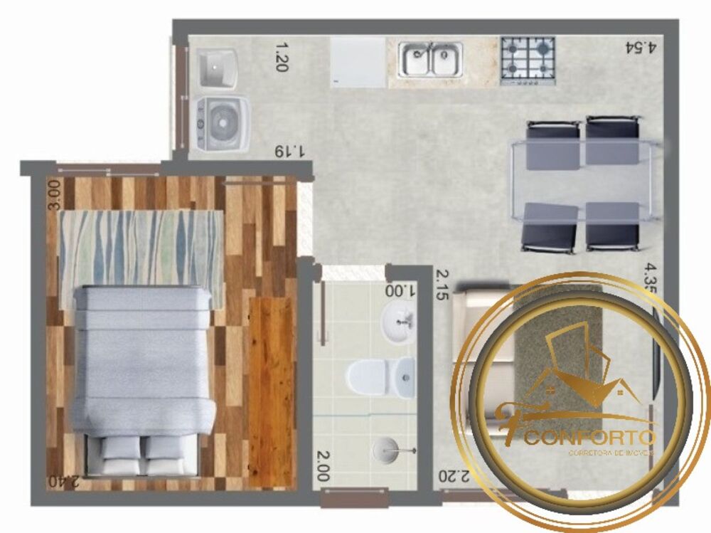 Apartamento, 1 quarto, 34 m² - Foto 9
