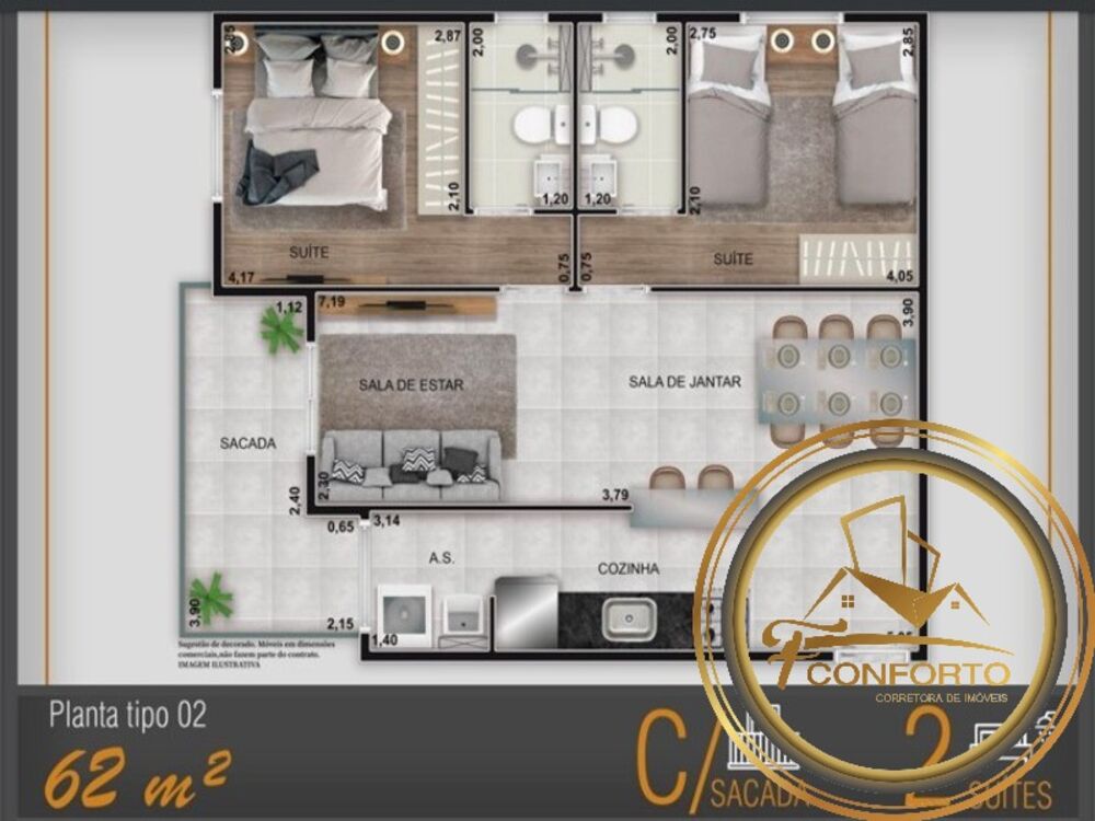 Apartamento à venda com 2 quartos, 62m² - Foto 11