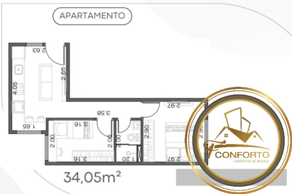 Apartamento, 2 quartos, 34 m² - Foto 1