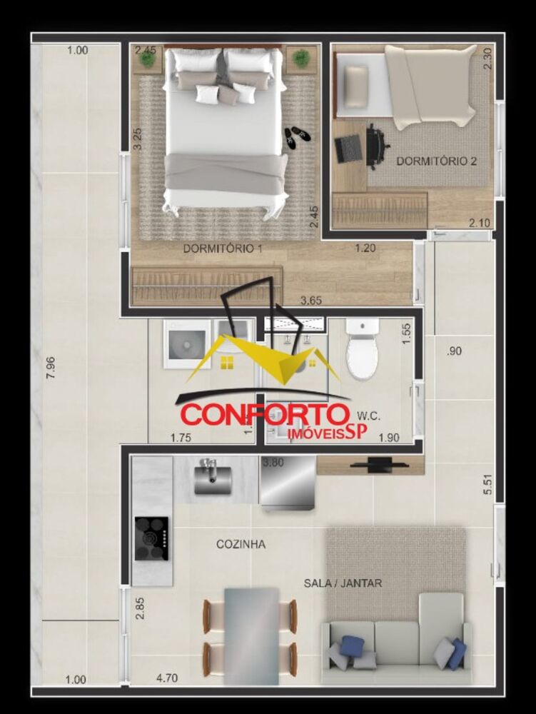 Apartamento, 1 quarto, 39 m² - Foto 9