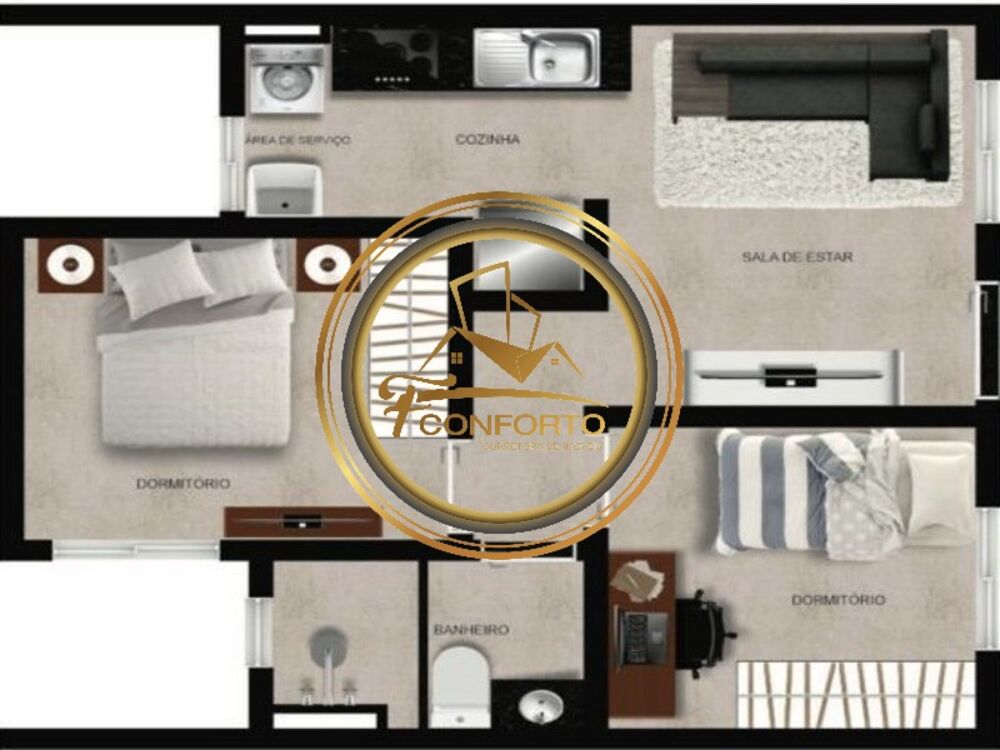 Apartamento, 2 quartos, 54 m² - Foto 1