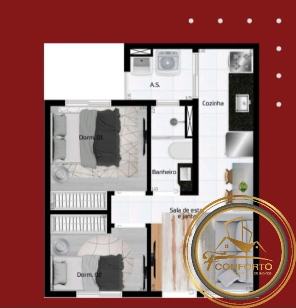 Apartamento, 2 quartos, 33 m² - Foto 2