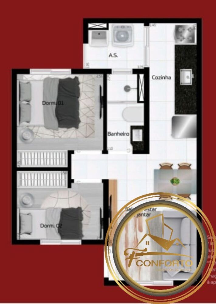 Apartamento, 2 quartos, 33 m² - Foto 5