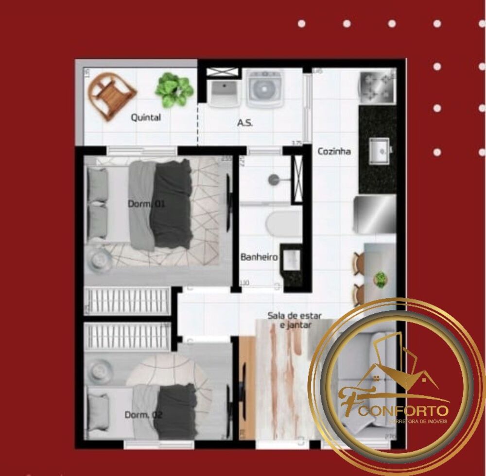 Apartamento, 2 quartos, 36 m² - Foto 2