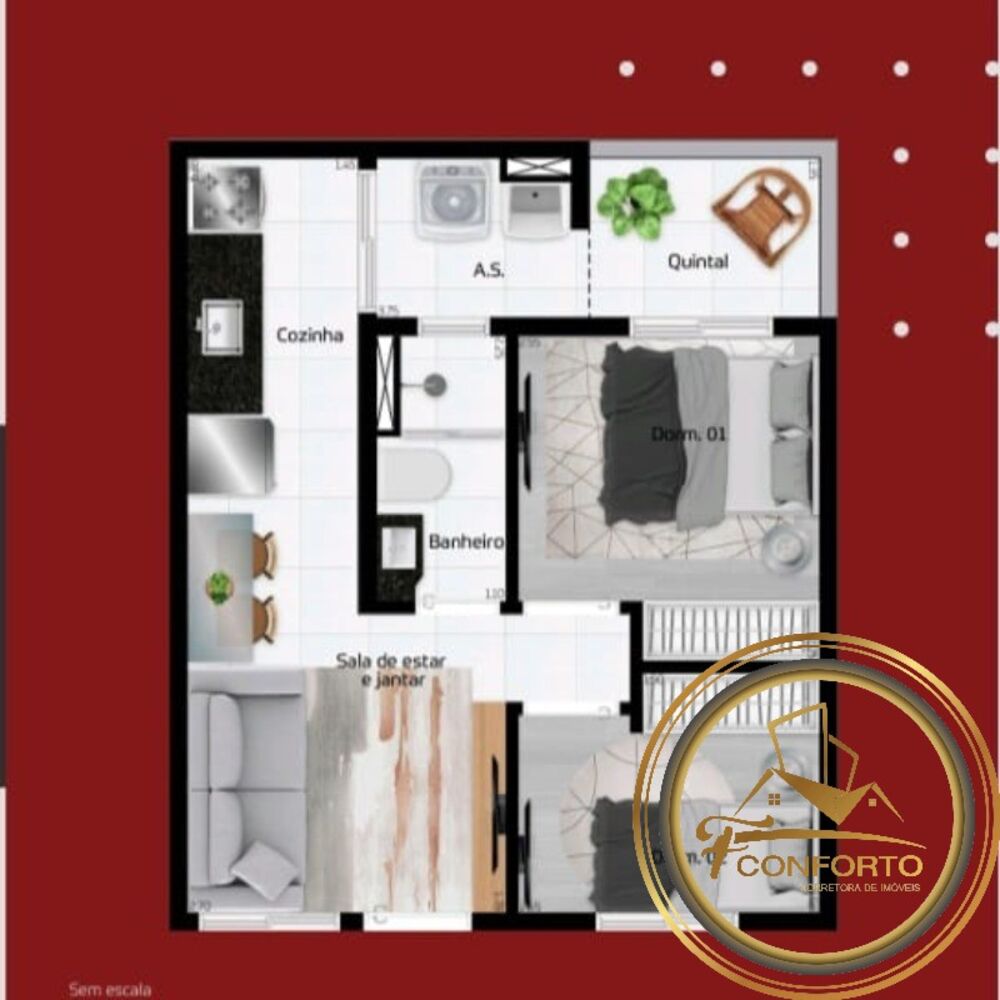Apartamento, 2 quartos, 36 m² - Foto 3
