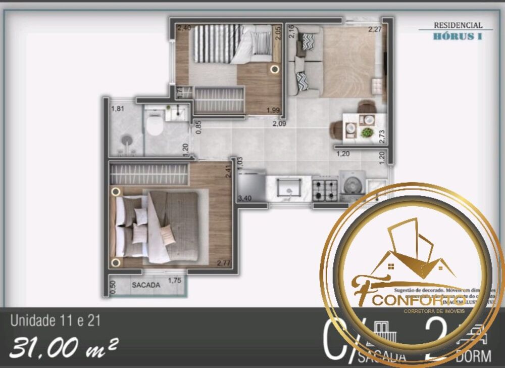 Apartamento à venda com 2 quartos, 33m² - Foto 8