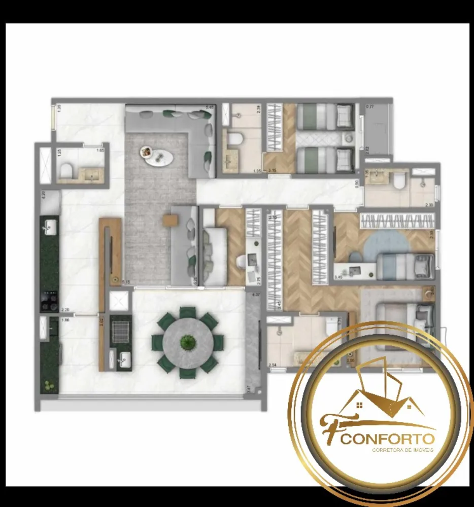 Apartamento, 3 quartos, 126 m² - Foto 1