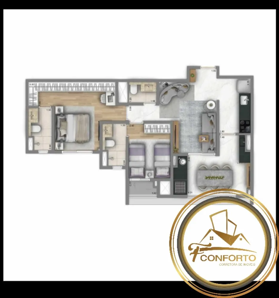 Apartamento, 3 quartos, 126 m² - Foto 2