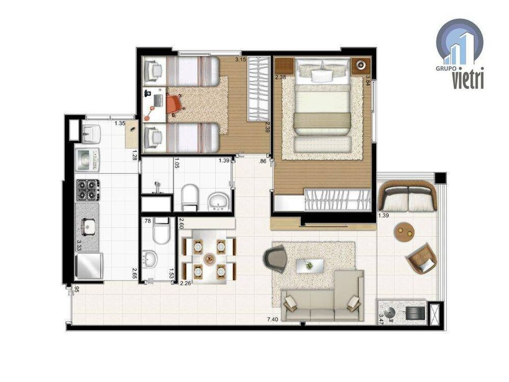 Apartamento, 2 quartos, 55 m² - Foto 8