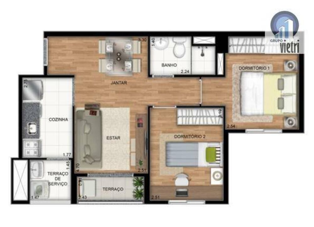 Apartamento, 2 quartos, 45 m² - Foto 5