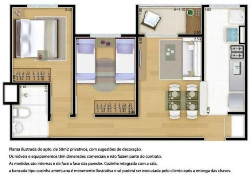 Apartamento, 2 quartos, 50 m² - Foto 2