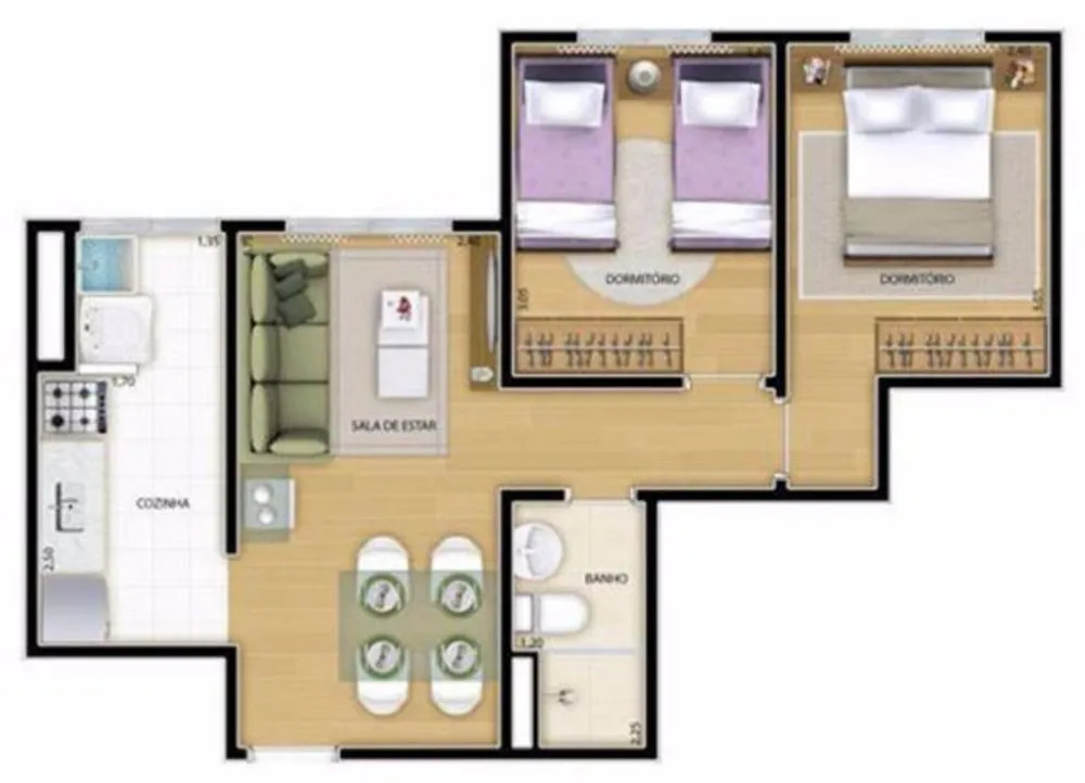 Apartamento, 2 quartos, 47 m² - Foto 2