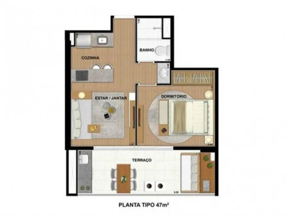 Apartamento, 1 quarto, 47 m² - Foto 9