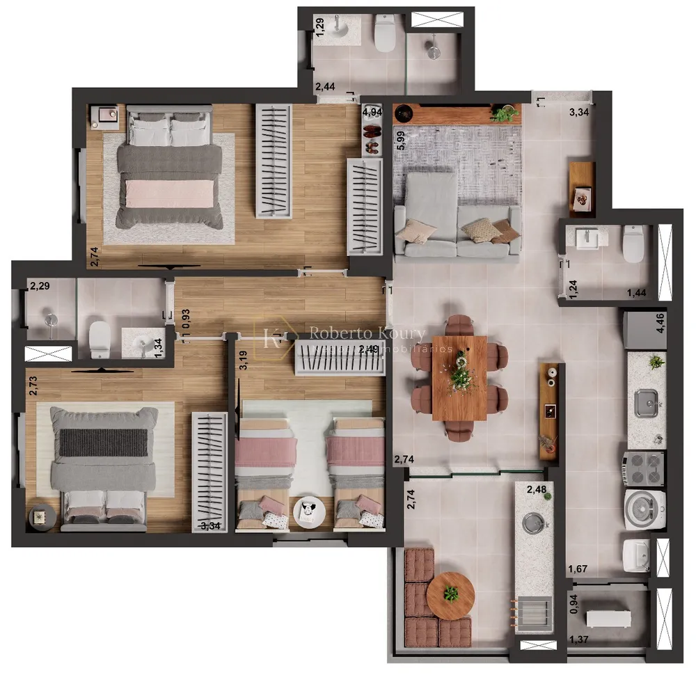 Apartamento, 3 quartos, 89 m² - Foto 2