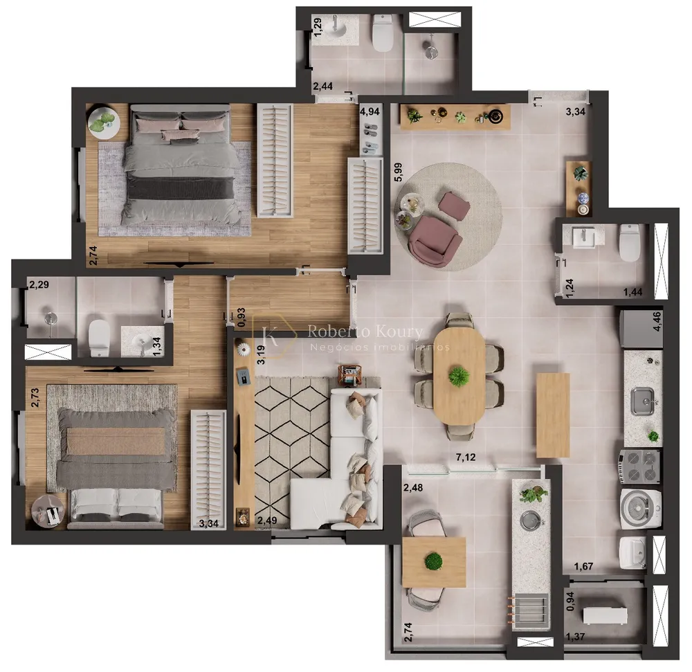 Apartamento, 3 quartos, 89 m² - Foto 1