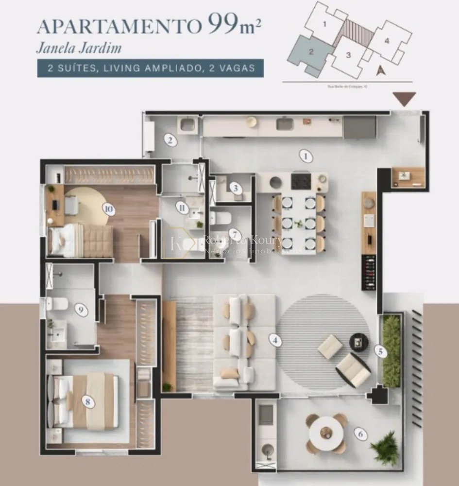 Apartamento, 3 quartos, 99 m² - Foto 2