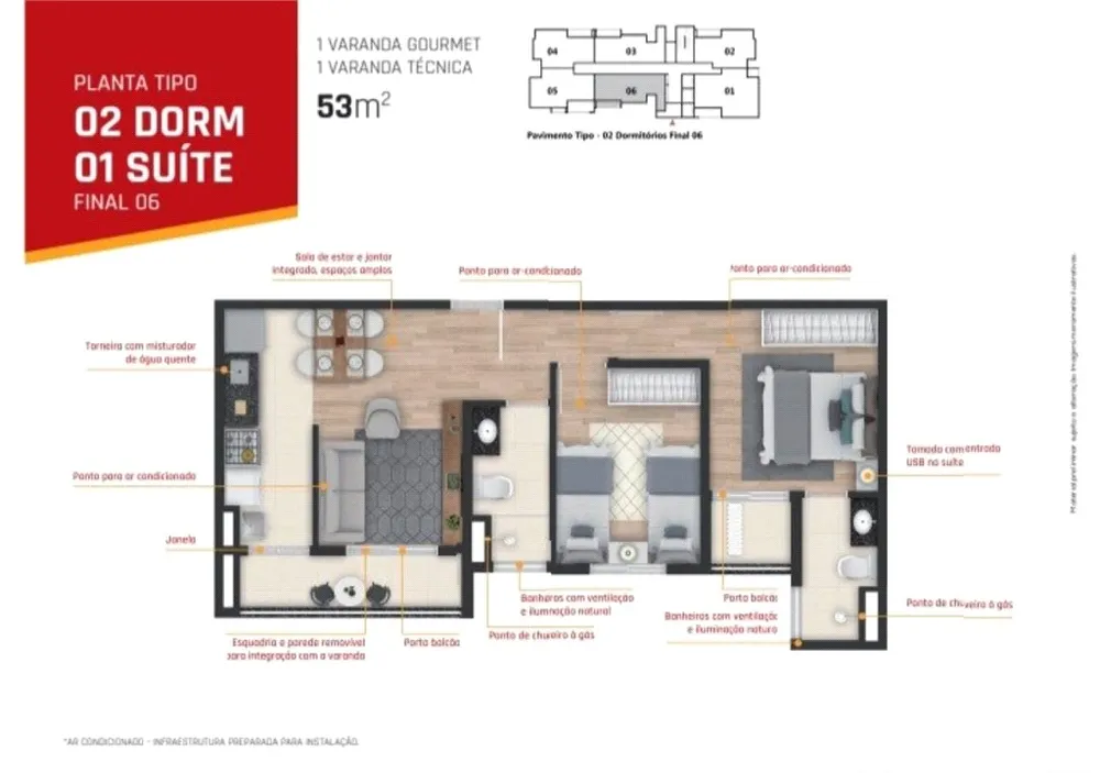 Apartamento, 2 quartos, 53 m² - Foto 5