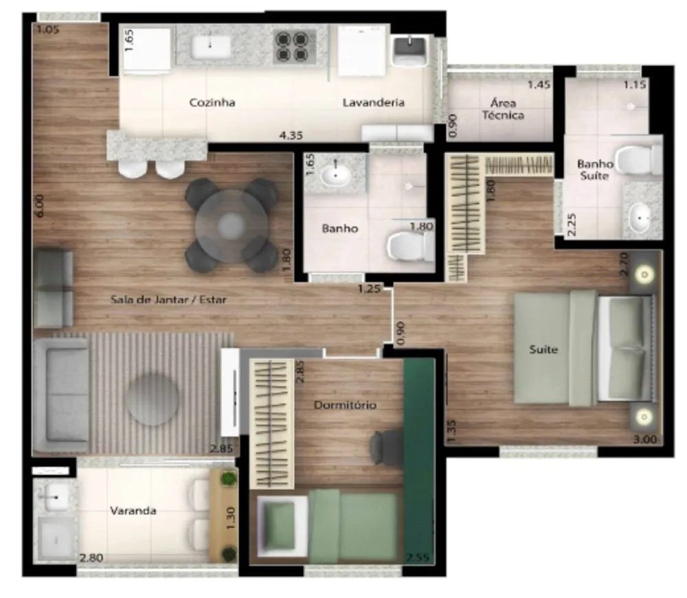 Apartamento, 2 quartos, 67 m² - Foto 1