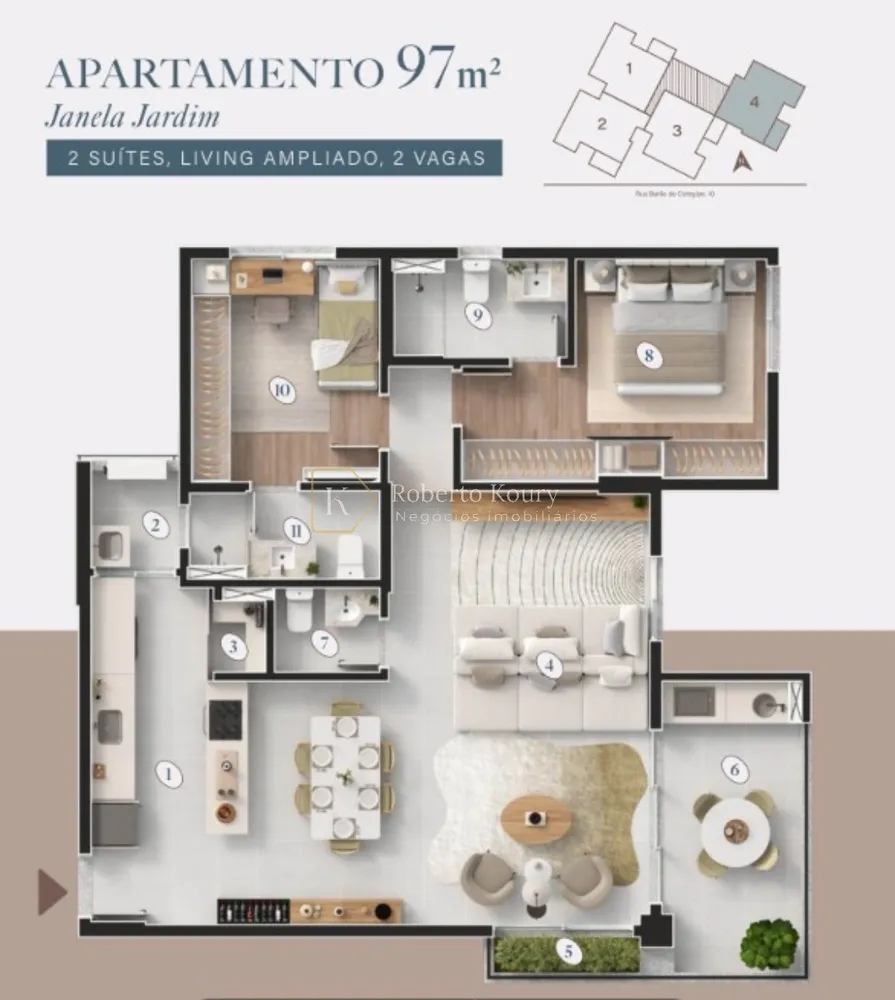 Apartamento, 3 quartos, 97 m² - Foto 1