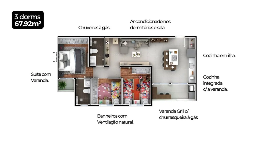 Apartamento, 3 quartos, 69 m² - Foto 4