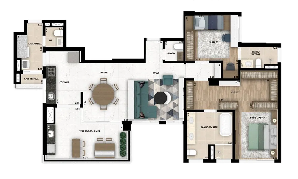 Apartamento, 3 quartos, 126 m² - Foto 6