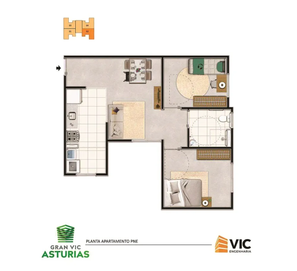 Apartamento, 2 quartos, 53 m² - Foto 8