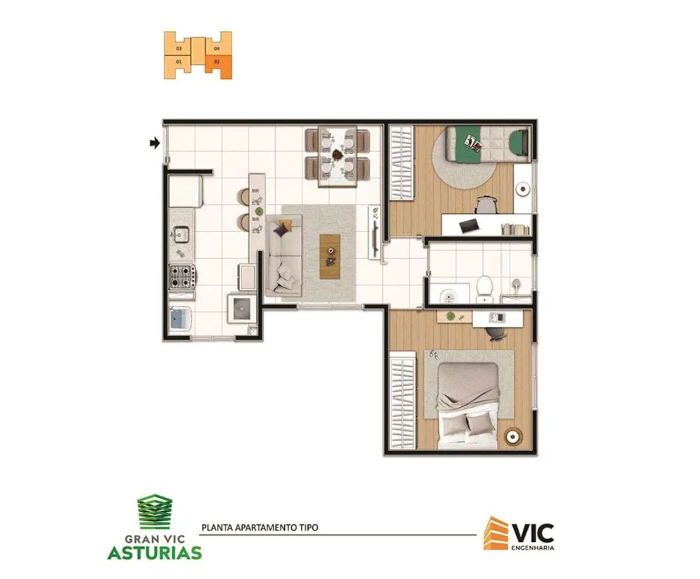 Apartamento, 2 quartos, 53 m² - Foto 7