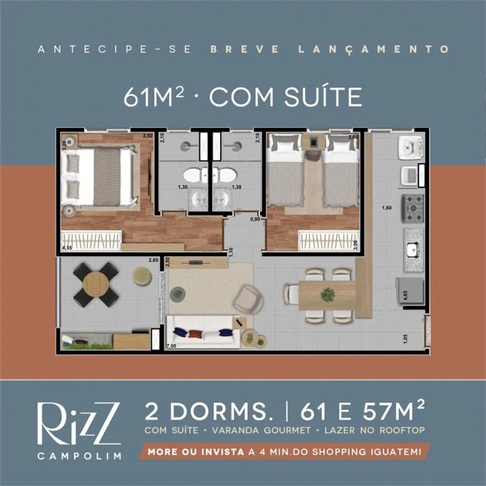 Apartamento, 2 quartos, 57 m² - Foto 5