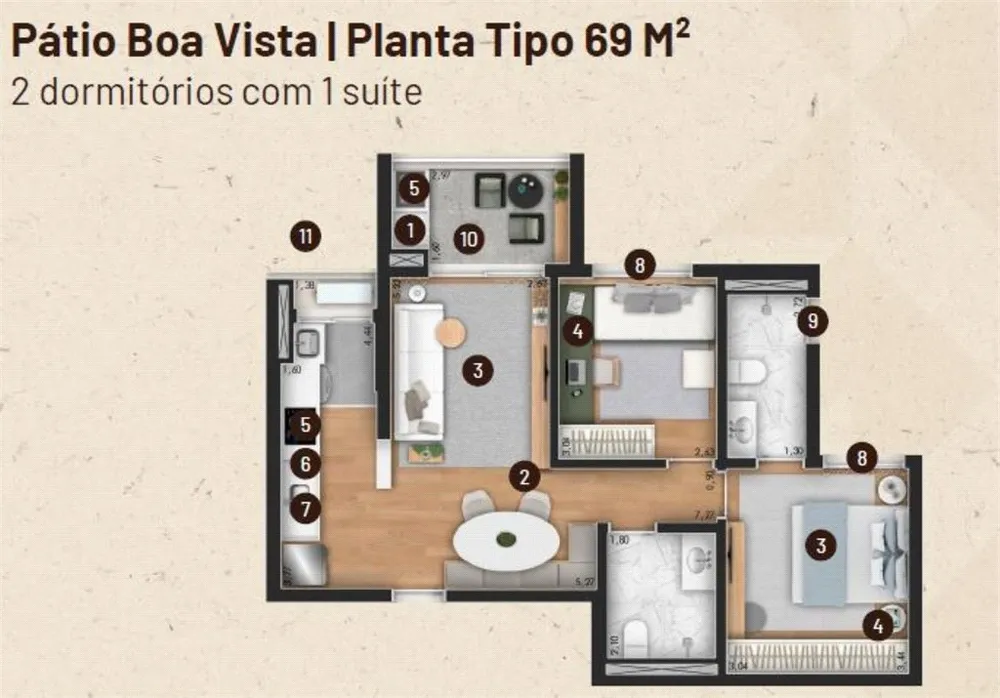 Apartamento, 1 quarto, 69 m² - Foto 2