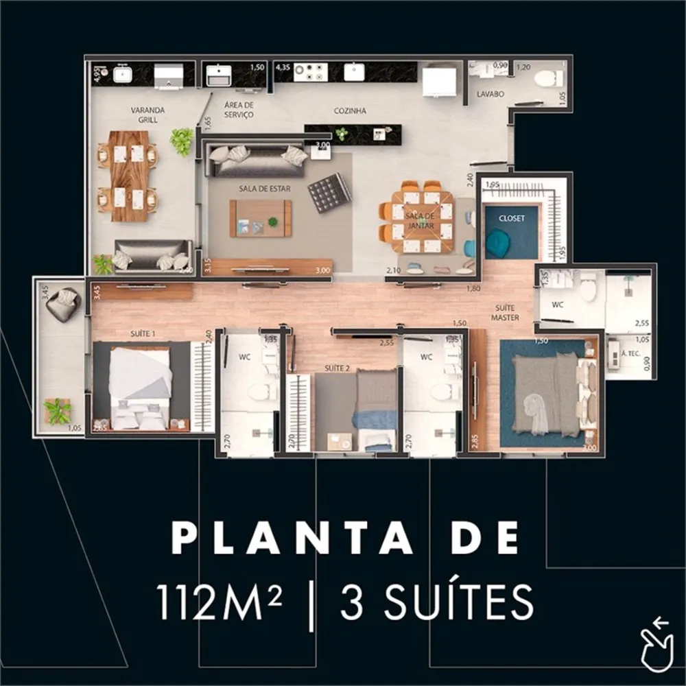 Apartamento, 3 quartos, 112 m² - Foto 7