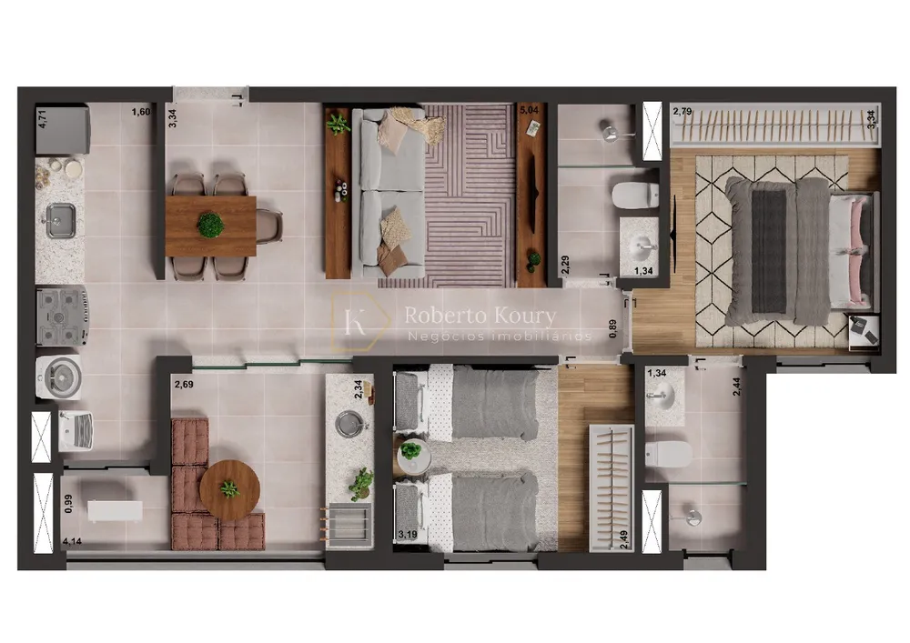 Apartamento, 2 quartos, 67 m² - Foto 3