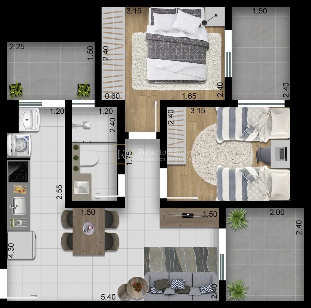 Apartamento, 2 quartos, 55 m² - Foto 3