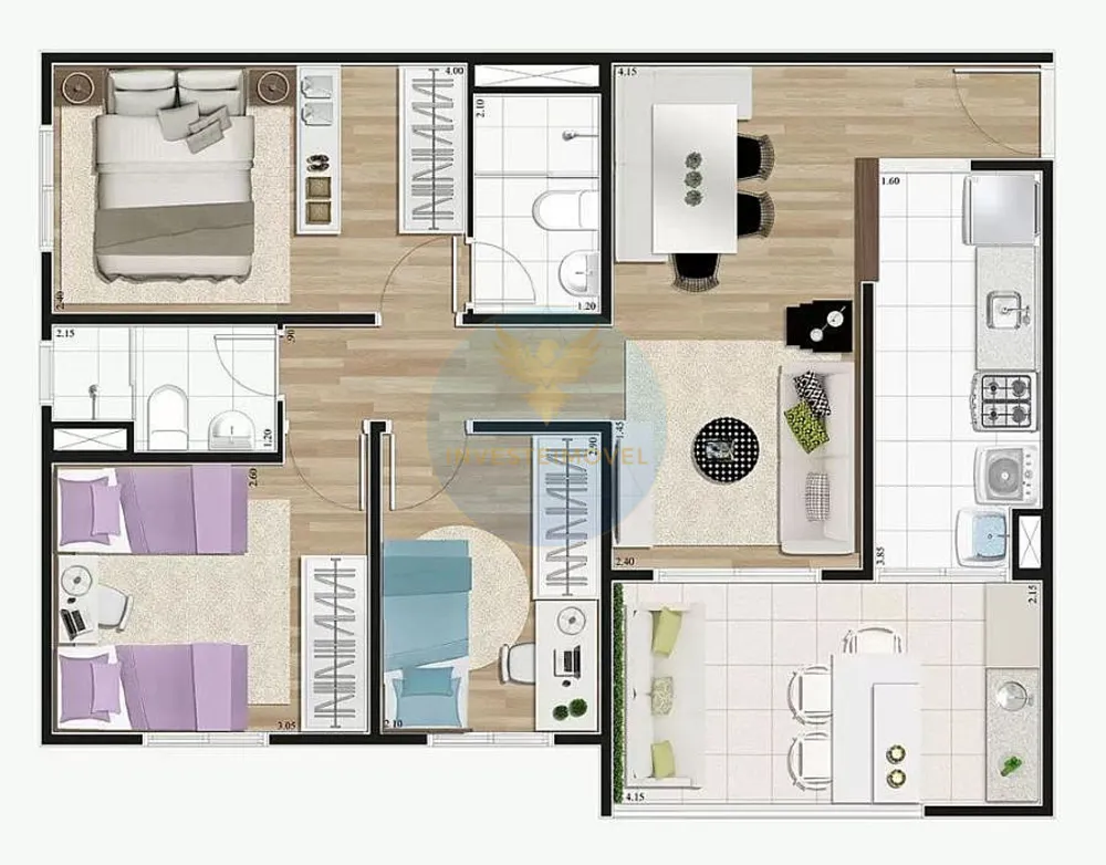Apartamento, 3 quartos, 69 m² - Foto 9