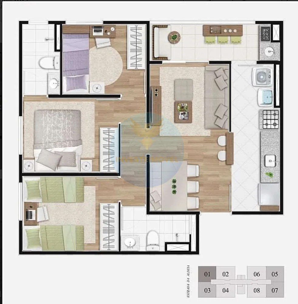 Apartamento, 3 quartos, 61 m² - Foto 9