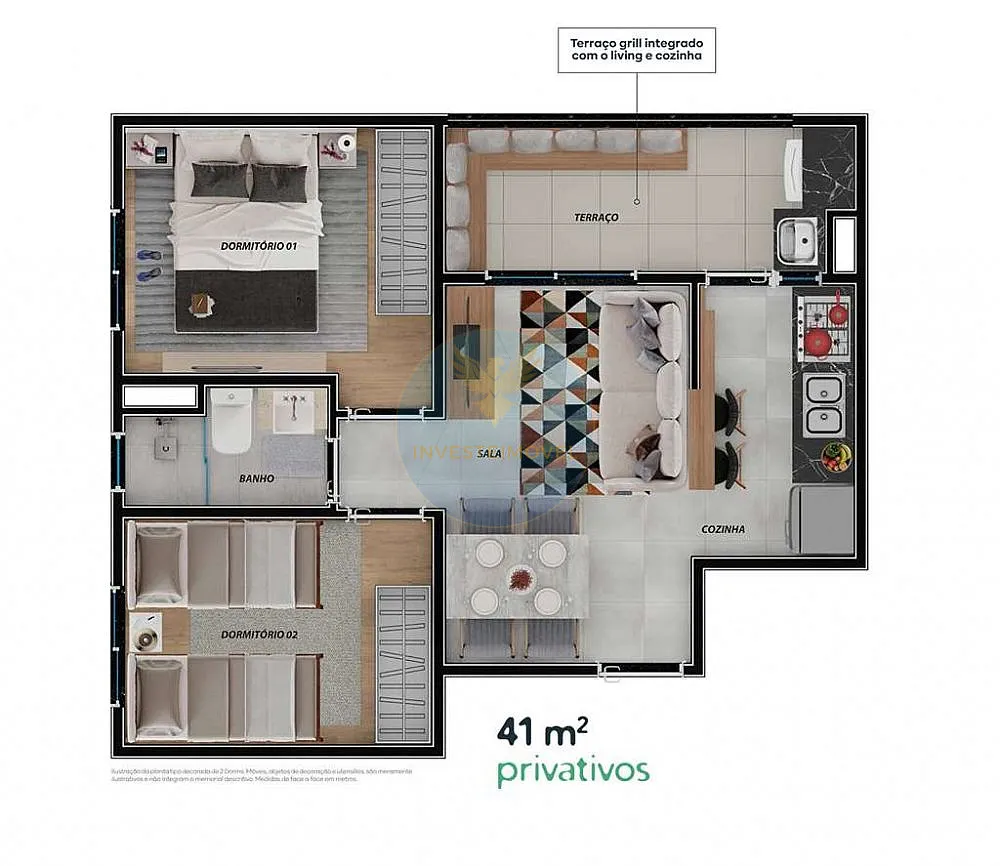 Apartamento, 2 quartos, 42 m² - Foto 1