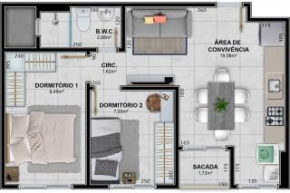 Apartamento à venda com 2 quartos, 60m² - Foto 6