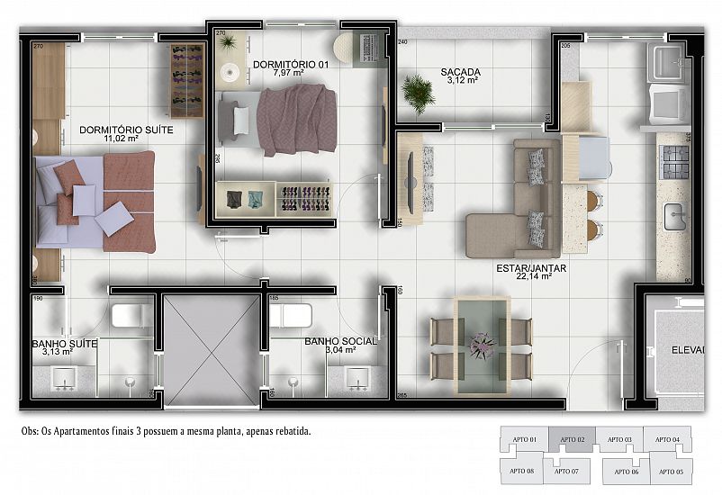 Apartamento à venda com 2 quartos, 52m² - Foto 21