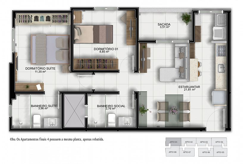 Apartamento à venda com 2 quartos, 52m² - Foto 16