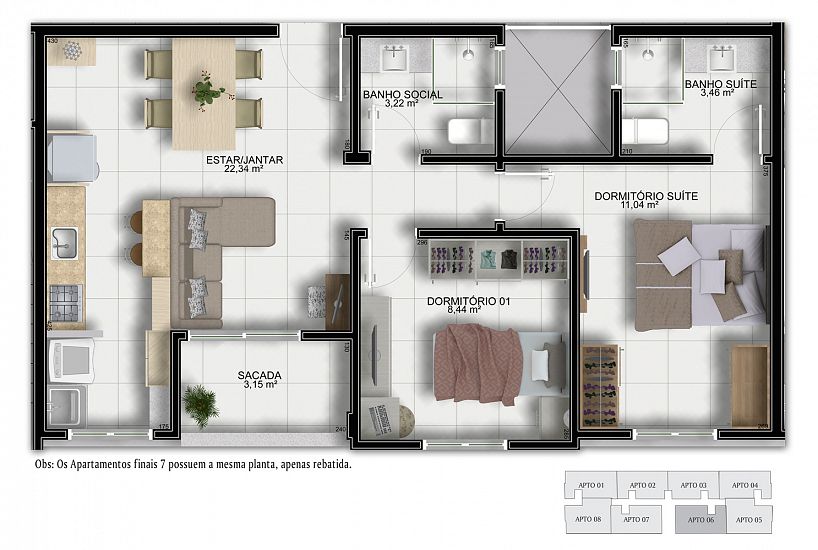 Apartamento à venda com 2 quartos, 52m² - Foto 20