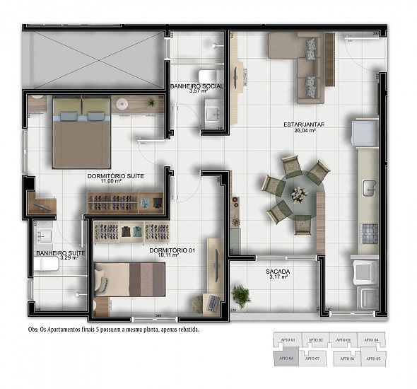 Apartamento à venda com 2 quartos, 52m² - Foto 7