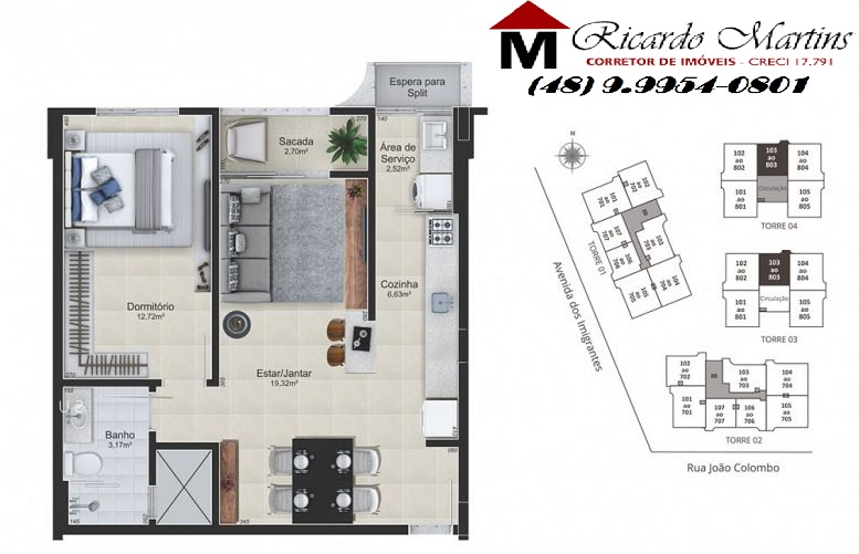 Apartamento à venda com 3 quartos, 69m² - Foto 10