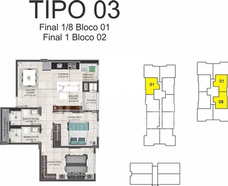 Apartamento à venda com 2 quartos, 62m² - Foto 4