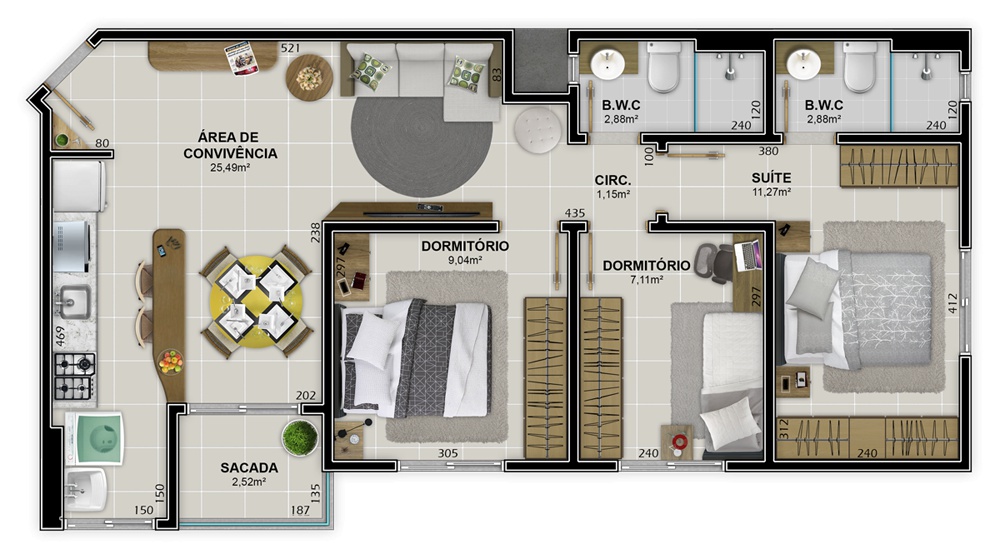 Apartamento à venda com 3 quartos, 96m² - Foto 7