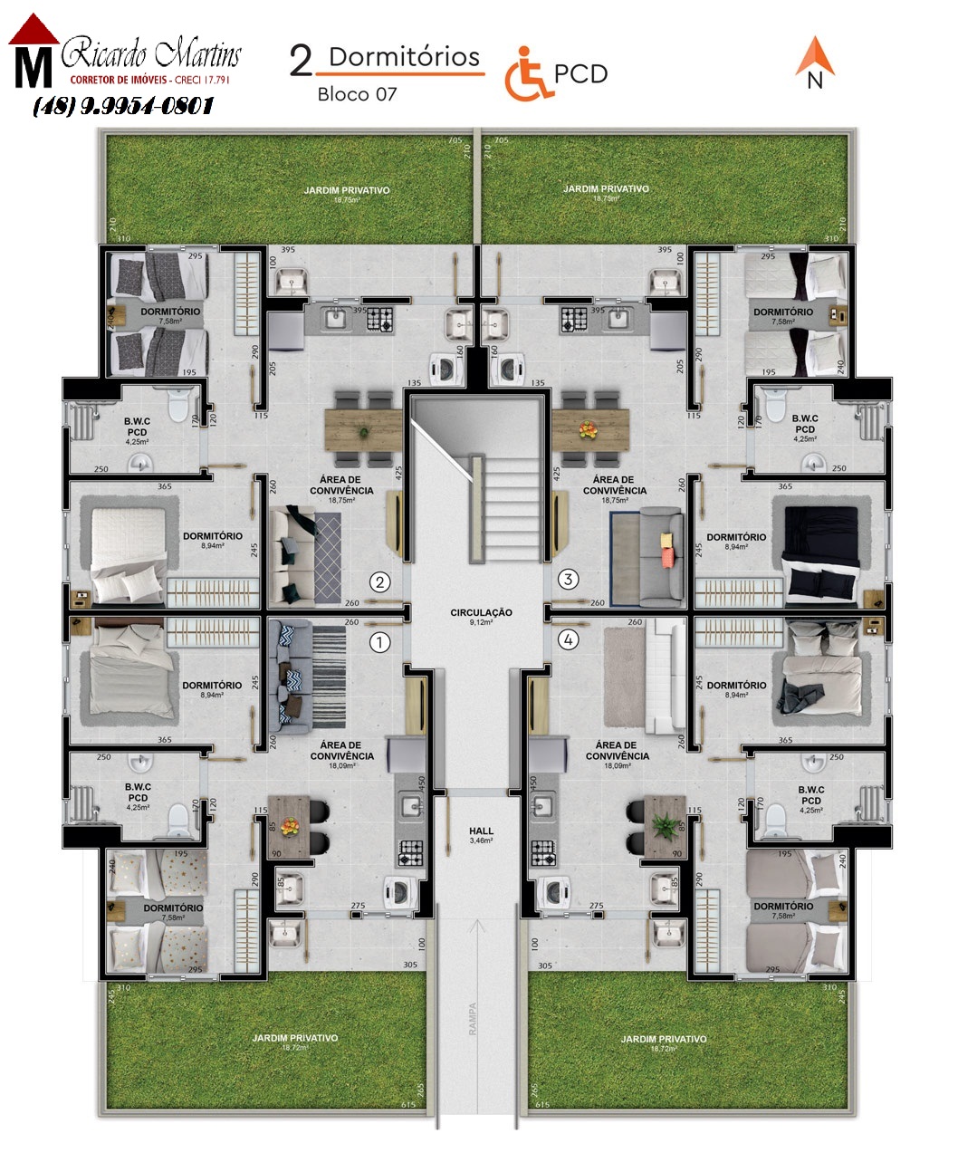 Apartamento à venda com 3 quartos, 62m² - Foto 3