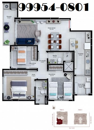 Apartamento à venda com 3 quartos, 139m² - Foto 3