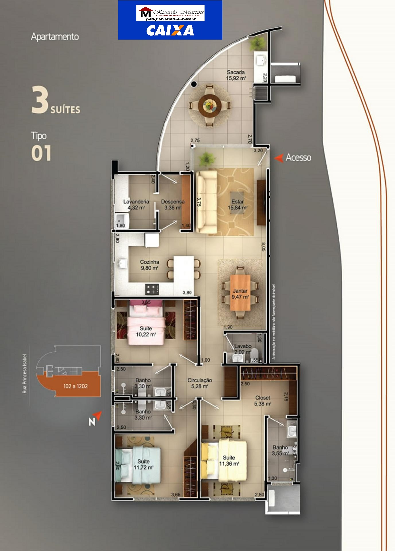 Apartamento à venda com 3 quartos, 132m² - Foto 9