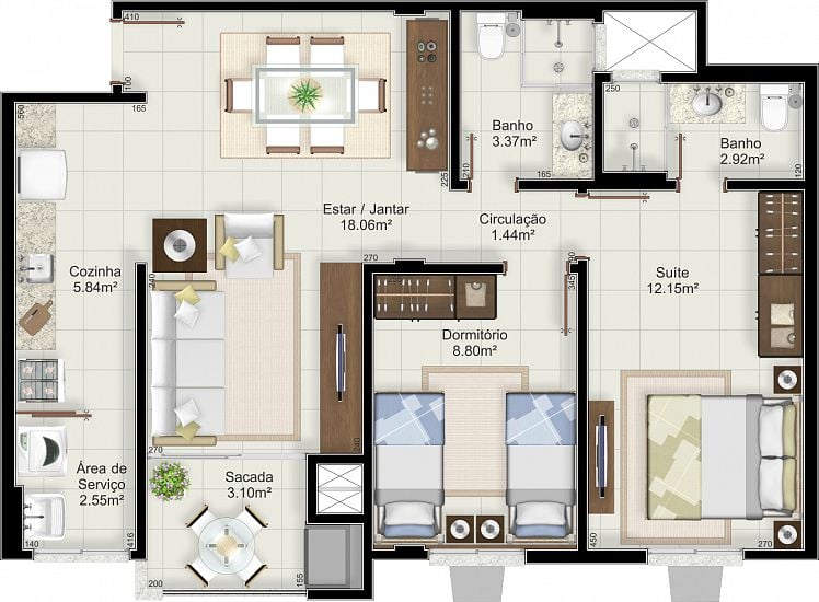 Apartamento à venda com 3 quartos, 77m² - Foto 4